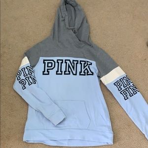 PINK color block hoodie/sweatshirt